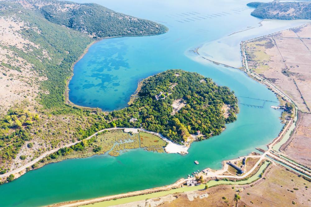 Butrint National Park Ksamil Albania View from Drone