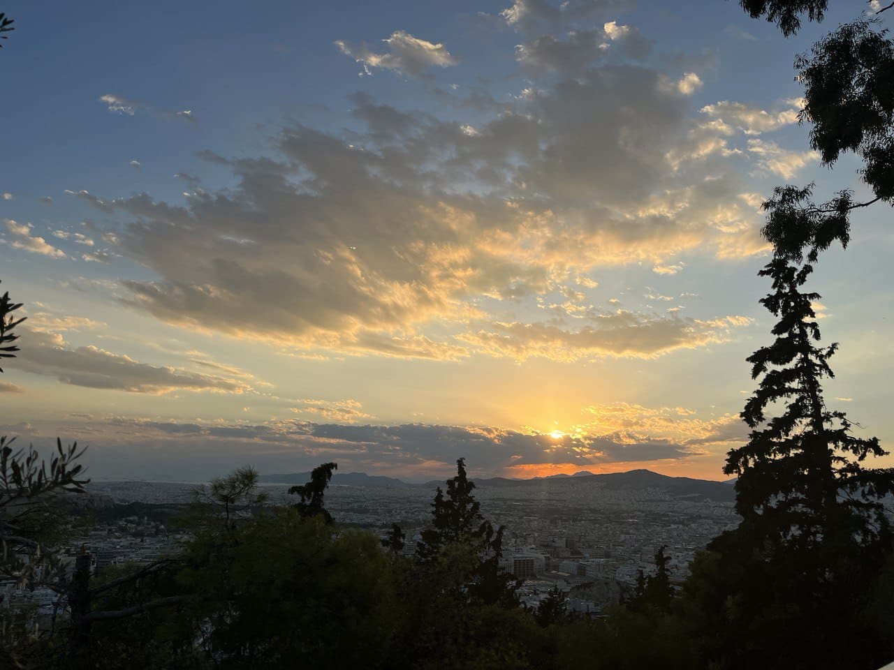 Prasini Tenta Lycabettus Hill's Restaurant sunset view athens greece